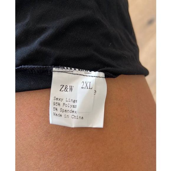 Z&W Black lace lingerie dress teddy Size 2Xl - Picture 3 of 4